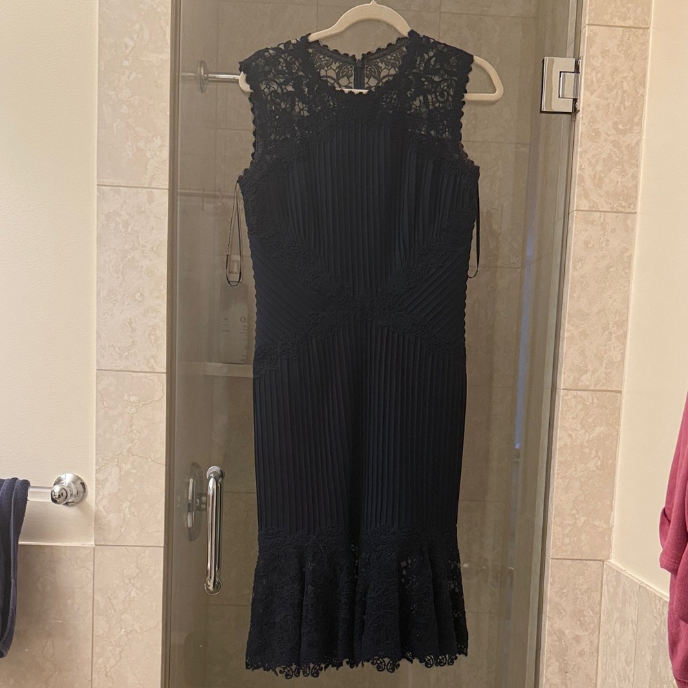 Tadashi Shoji Black Lace Midi Dress